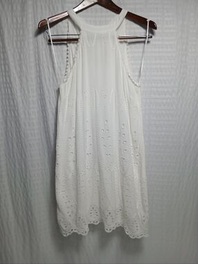 Anthropologie Lost + Wander Lace Eyelet Halter Lined Midi Dress. Size S NWT
